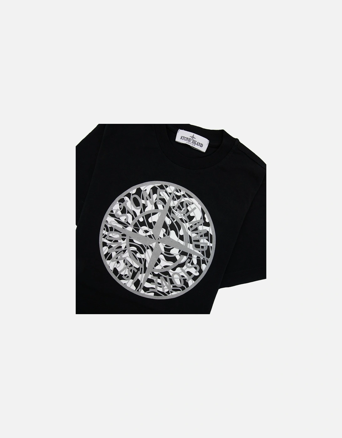 Junior 21071 Camo Reflective Logo T Shirt Black V0029