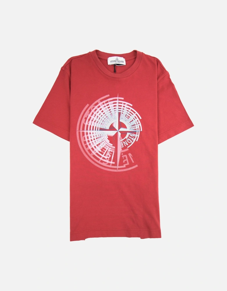 Junior Spiral Compass T-Shirt Red