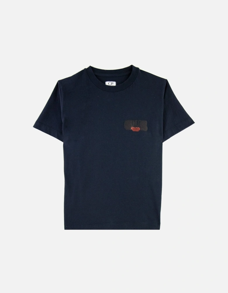 C.P. Company Undersixteen Spray Logo T Shirt Navy 888