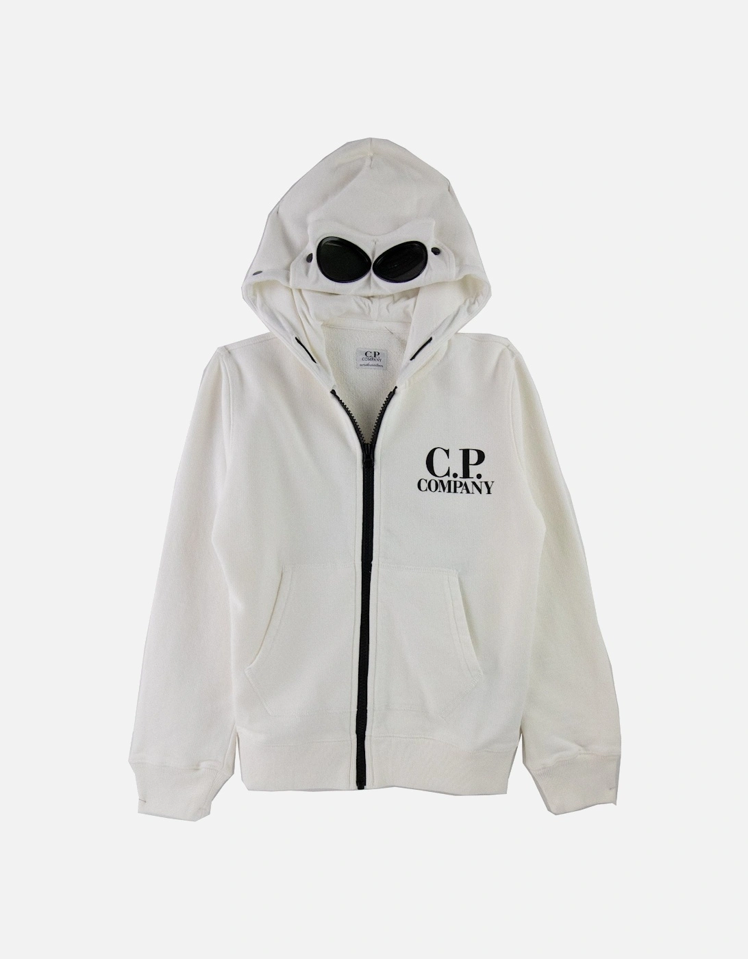 C.P. Company Undersixteen Basic Fleece Goggle Hooded Sweatshirt White 103, 3 of 2