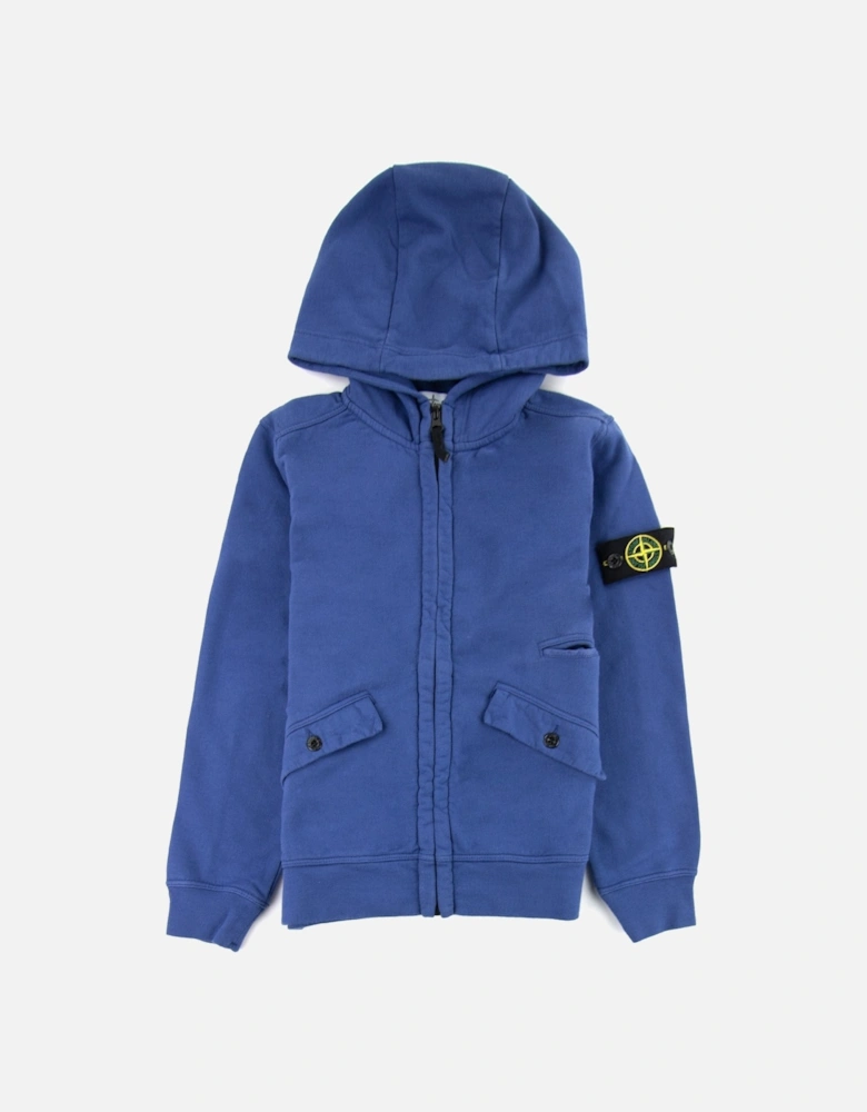 Junior Zip Hooded Sweatshirt Blue V0028