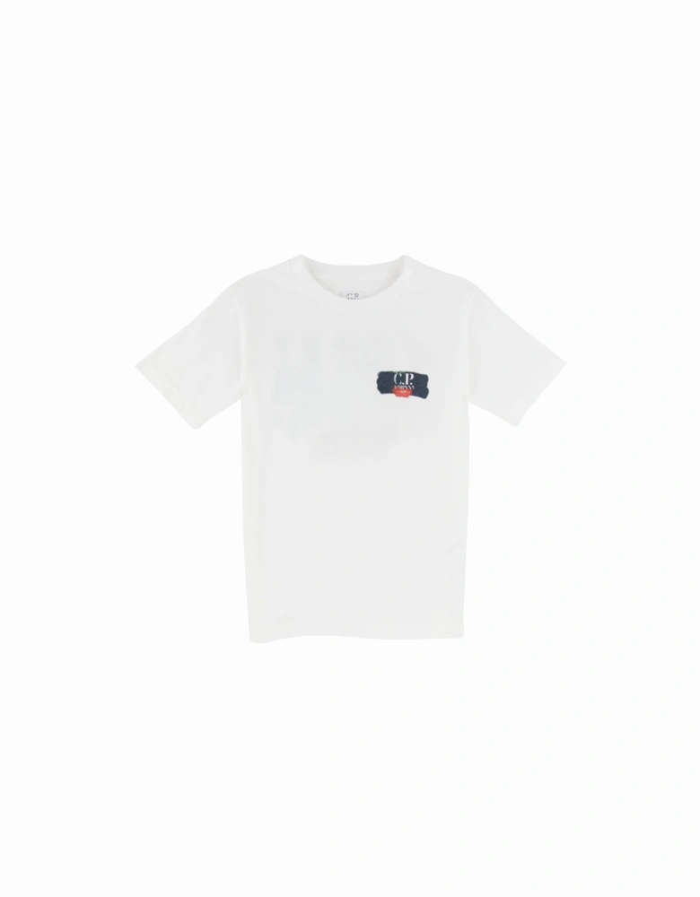 C.P. Company Undersixteen Spray Logo T Shirt White 103