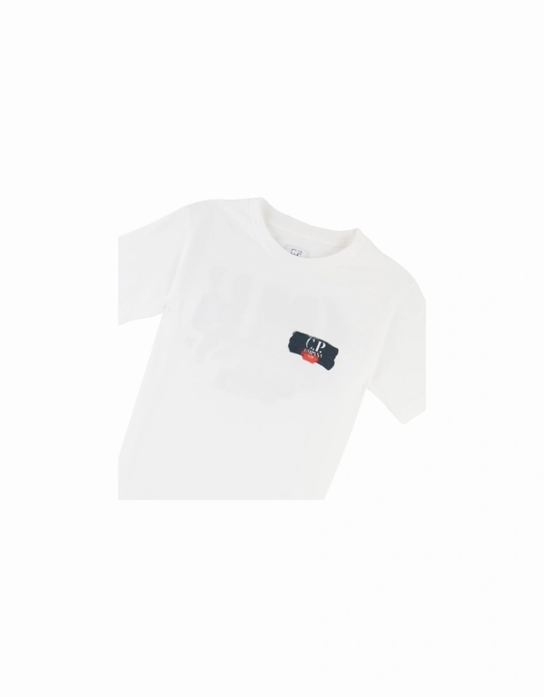 C.P. Company Undersixteen Spray Logo T Shirt White 103