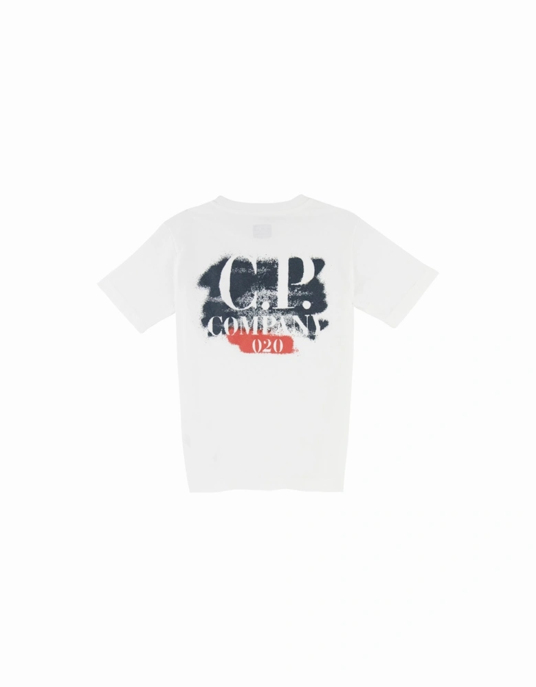 C.P. Company Undersixteen Spray Logo T Shirt White 103