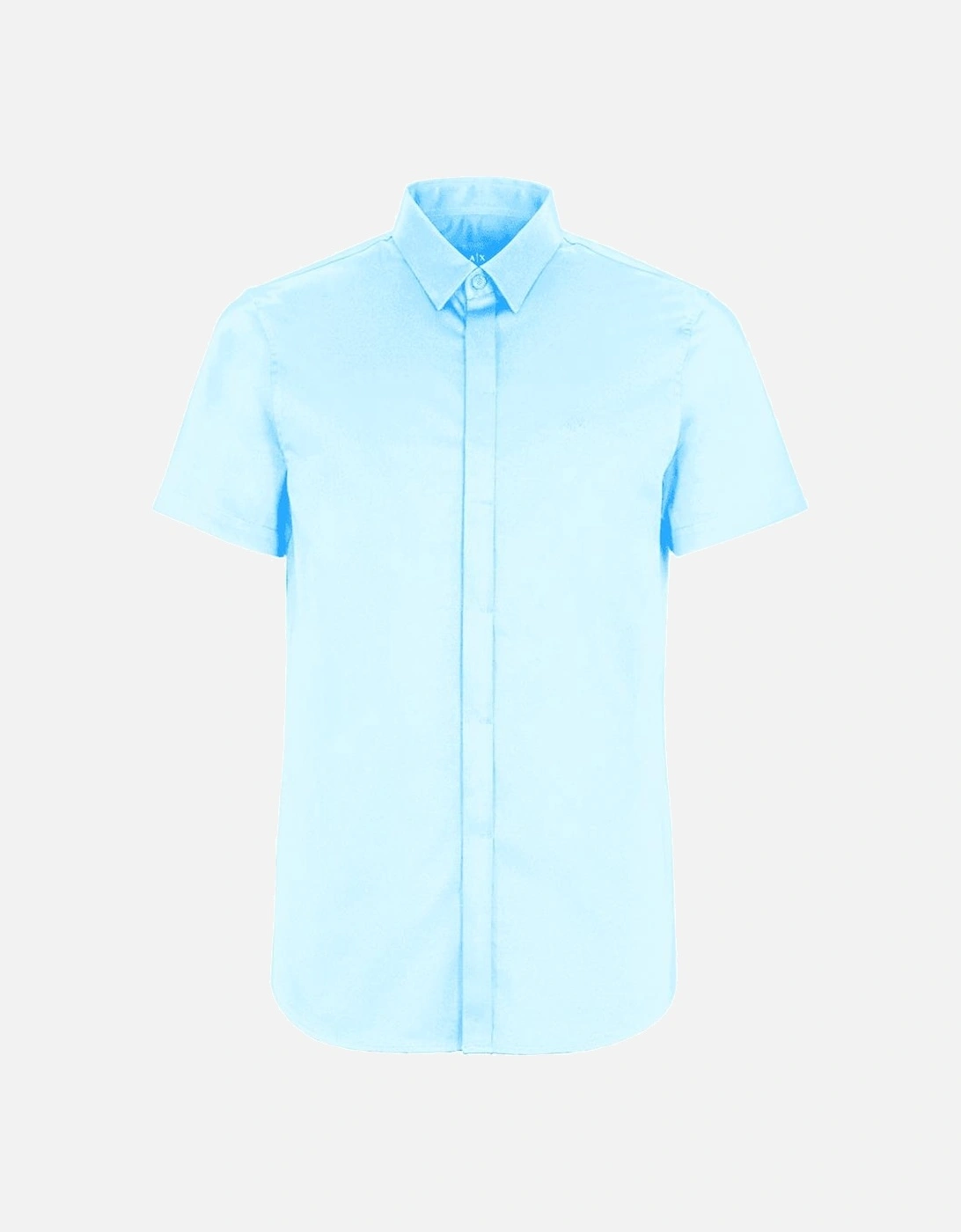 Woven Blue Button Up Short Sleeve Shirt, 2 of 1