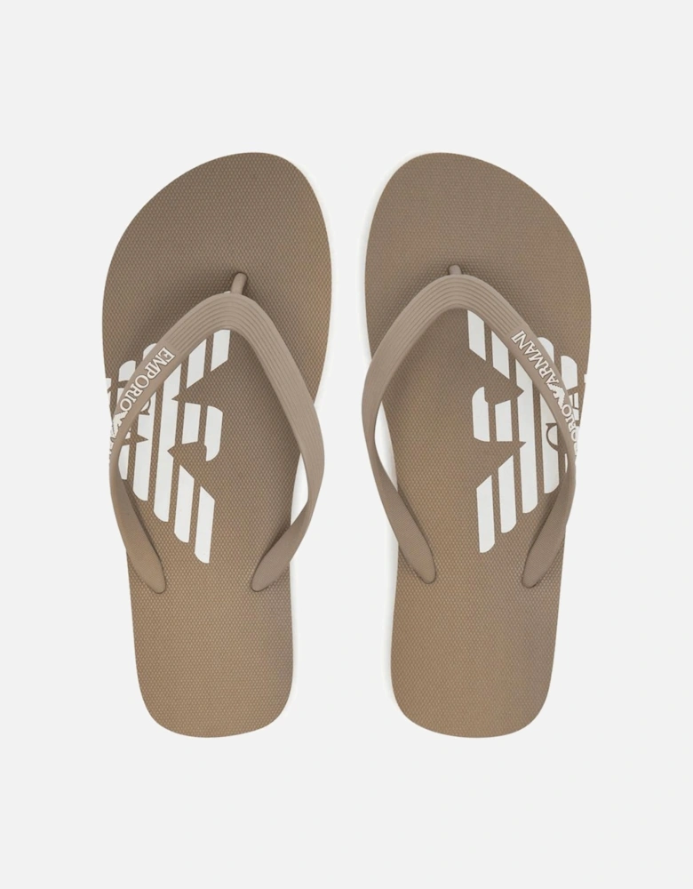 Beige Rubber Flip Flops