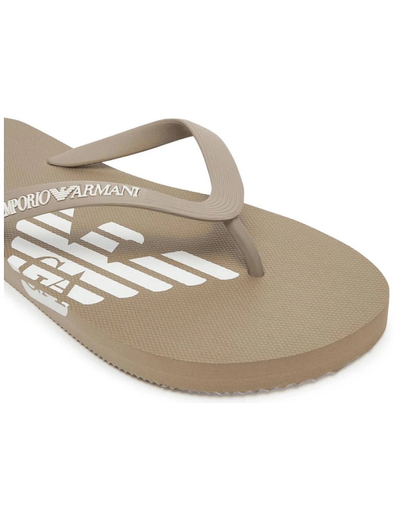 Beige Rubber Flip Flops