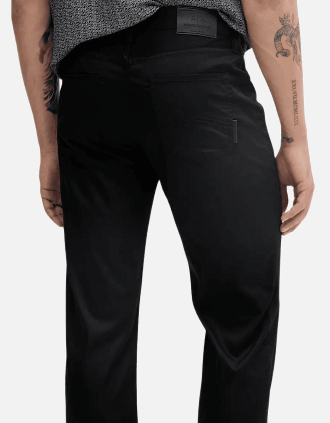 Slim Fit 5-Pocket Black Gabardine Jeans