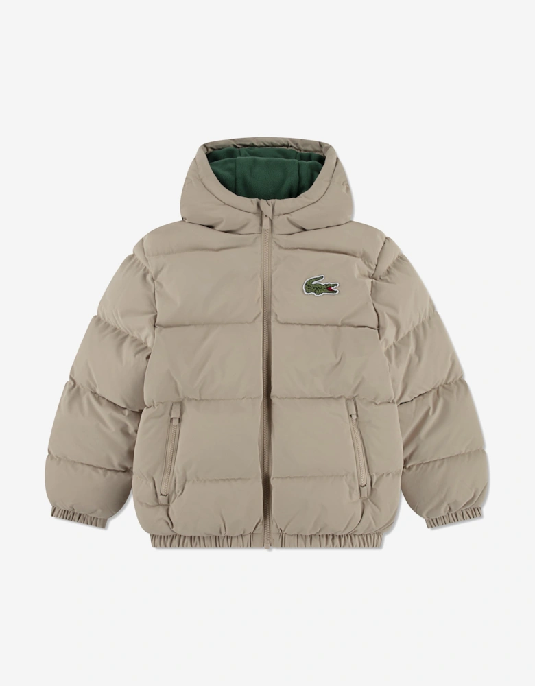 Kids Logo Puffer Jacket in Beige