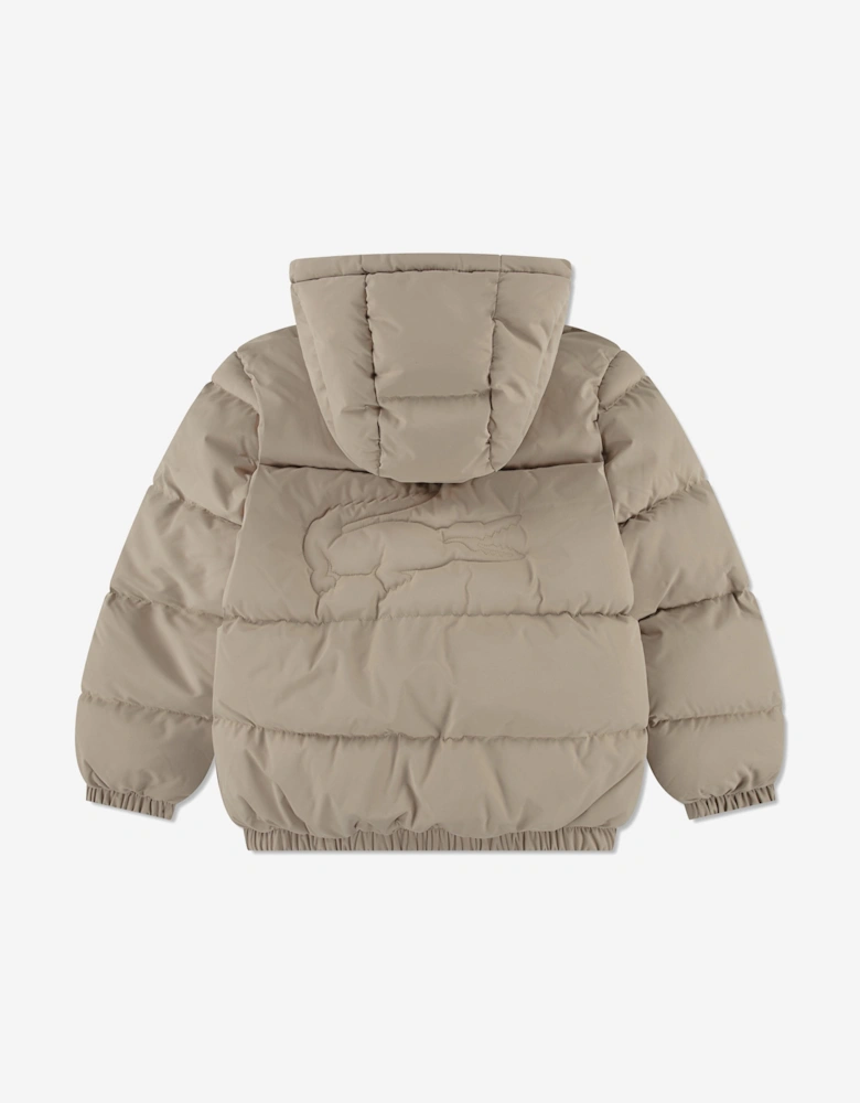 Kids Logo Puffer Jacket in Beige