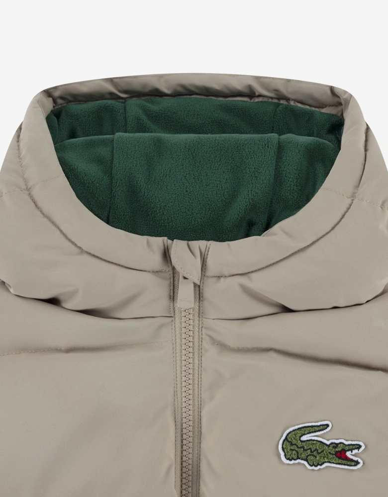 Kids Logo Puffer Jacket in Beige