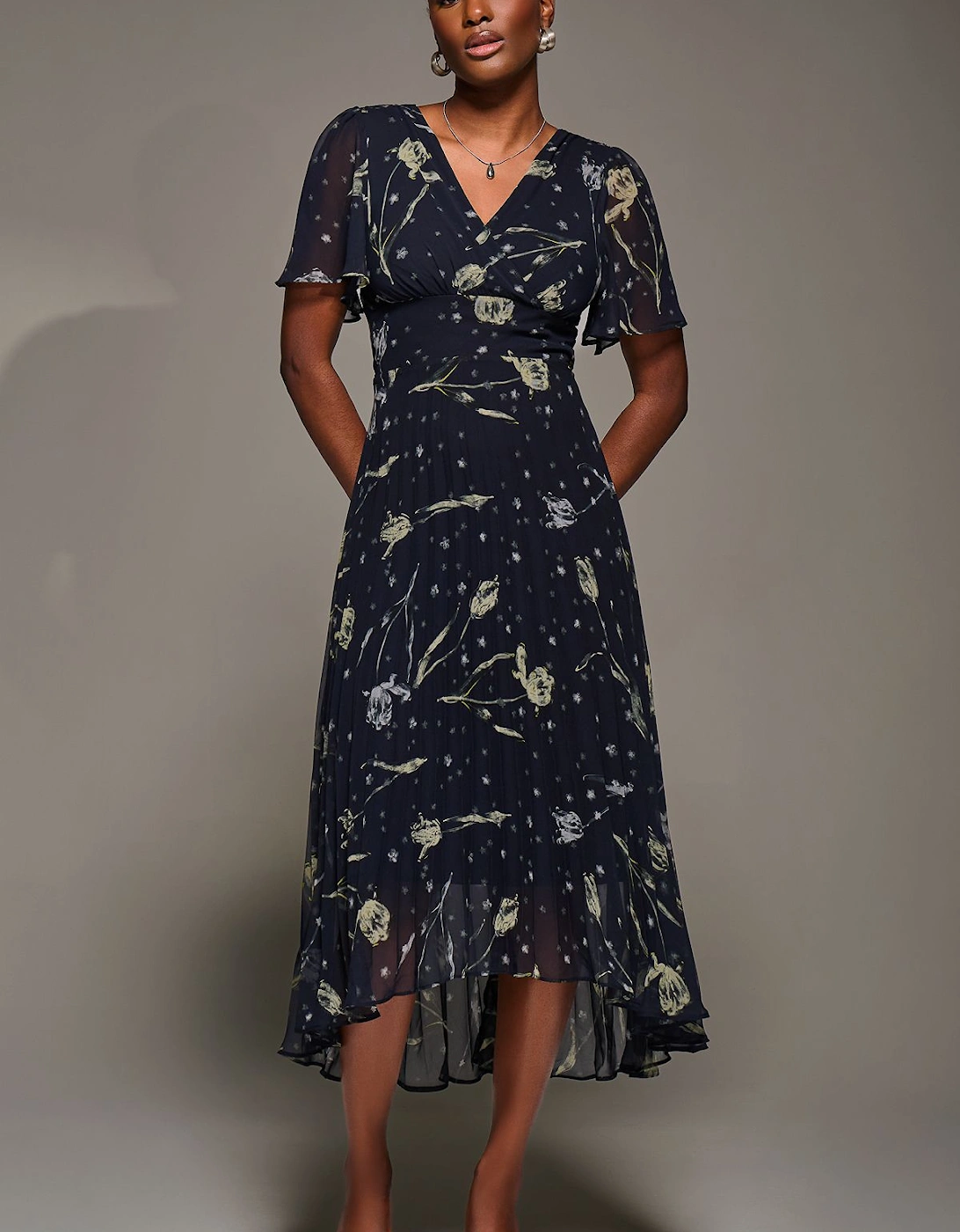 Chiffon Frill Sleeved Maxi Dress, 2 of 1