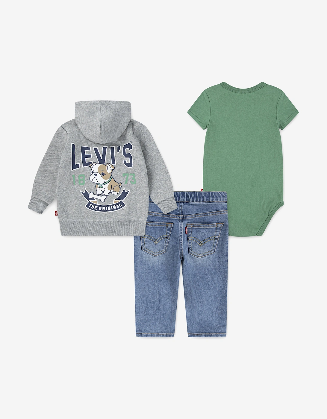 Baby Boys 3 Piece Jeans Set in Green