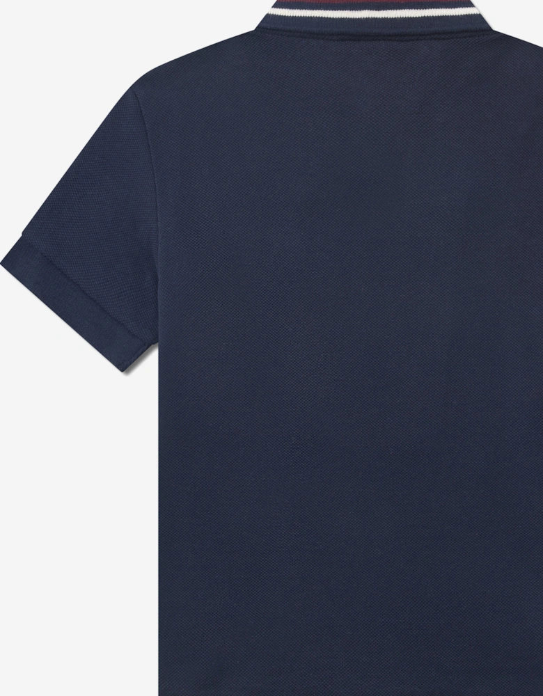 Boys Petit Pique Polo Shirt in Navy