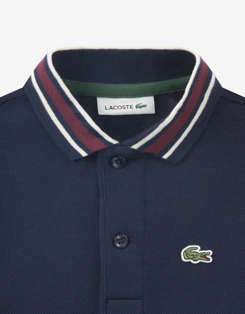 Boys Petit Pique Polo Shirt in Navy