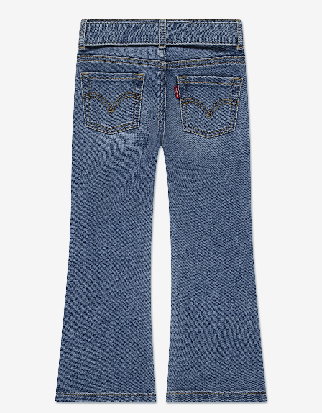 Girls Regular Rise Flared Jeans with Belt in Blue