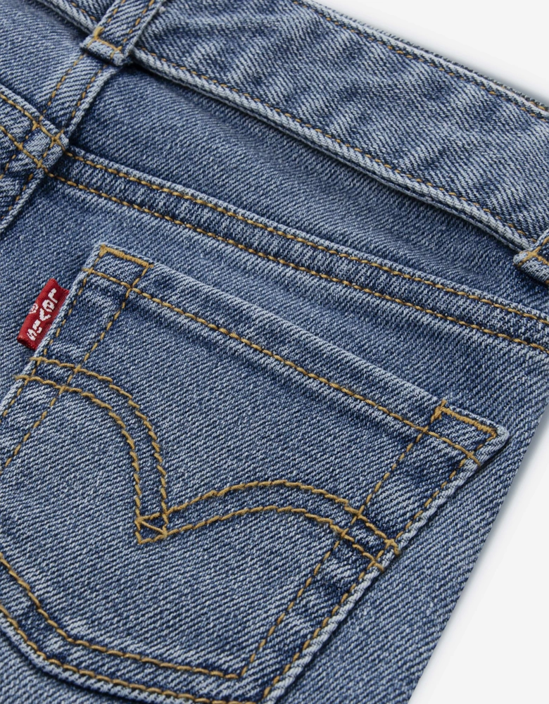 Girls Regular Rise Flared Jeans with Belt in Blue