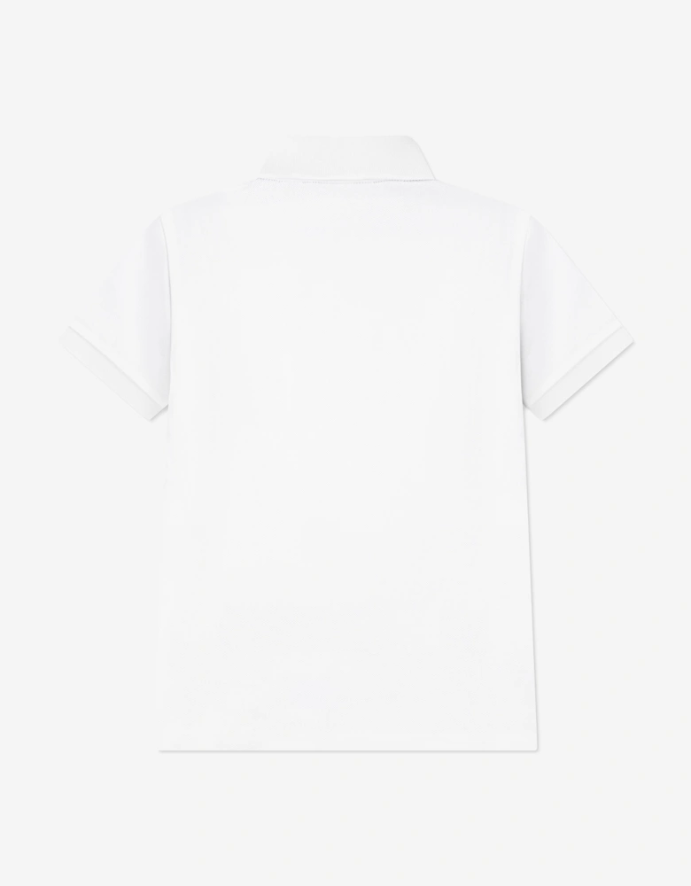 Boys Petit Pique Icon Polo Shirt in White