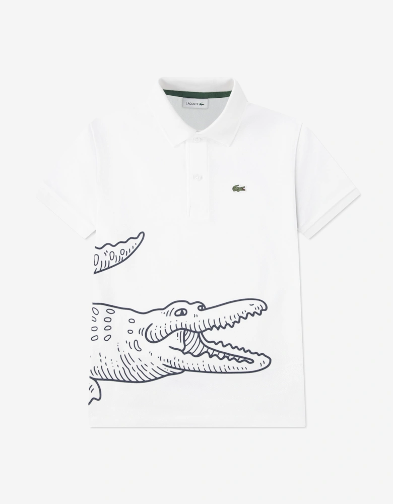 Boys Petit Pique Icon Polo Shirt in White