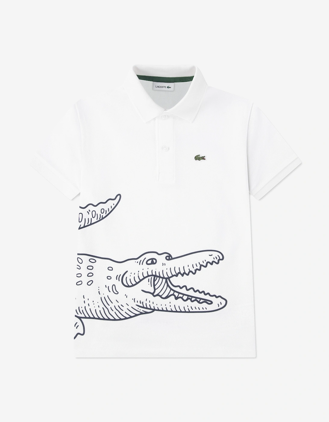 Boys Petit Pique Icon Polo Shirt in White, 5 of 4