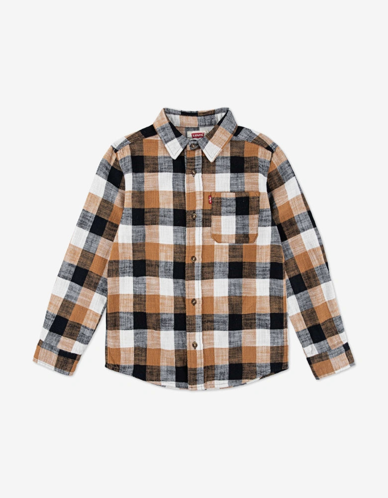 Boys Buffalo Check Flannel Shirt in Black