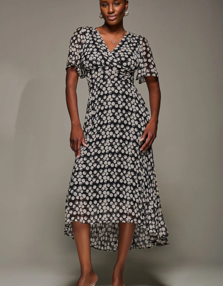 Chiffon Frill Sleeved Maxi Dress