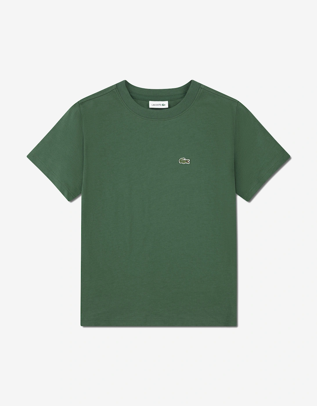 Lacoste Boys Green 'S Logo T-Shirt In - : Xs Size 8 Yrs Kids