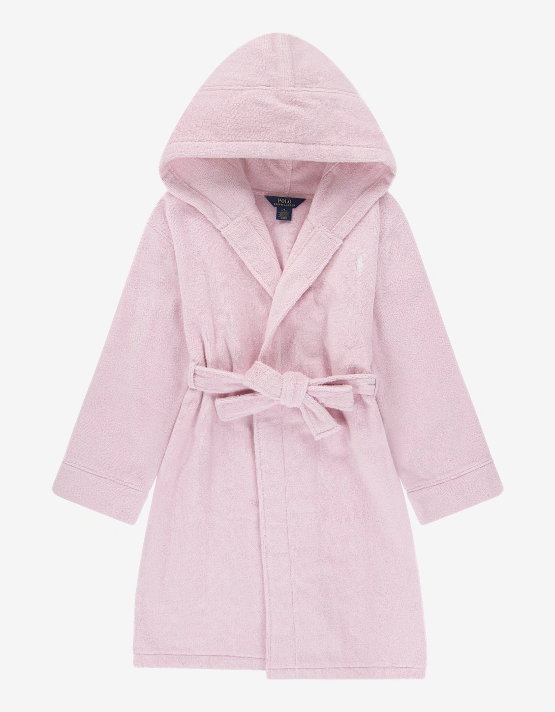 Girls Hooded Plush Terry Bathrobe in Pink, 5 of 4
