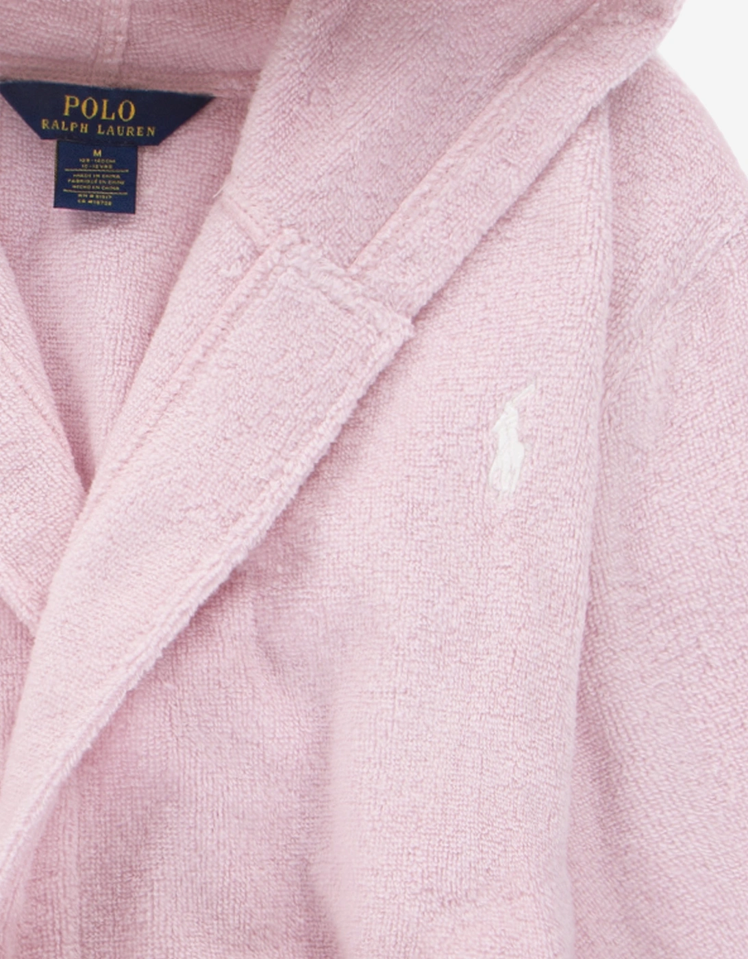 Girls Hooded Plush Terry Bathrobe in Pink