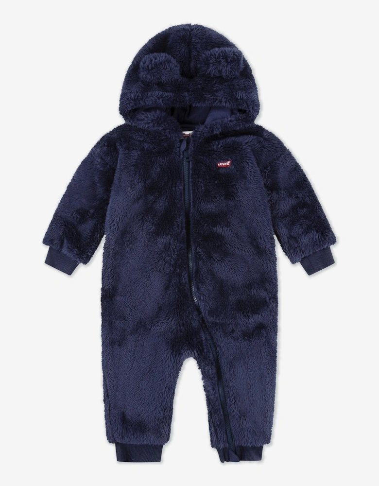 Baby Bear Sherpa Coverall in Navy