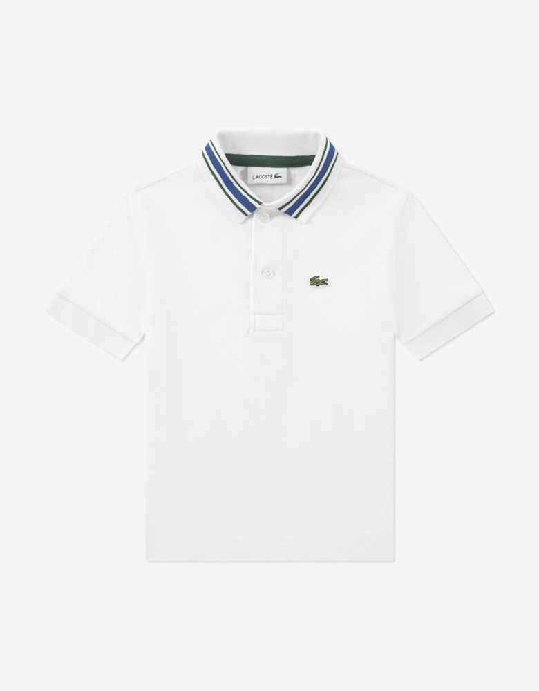 Boys Petit Pique Polo Shirt in White