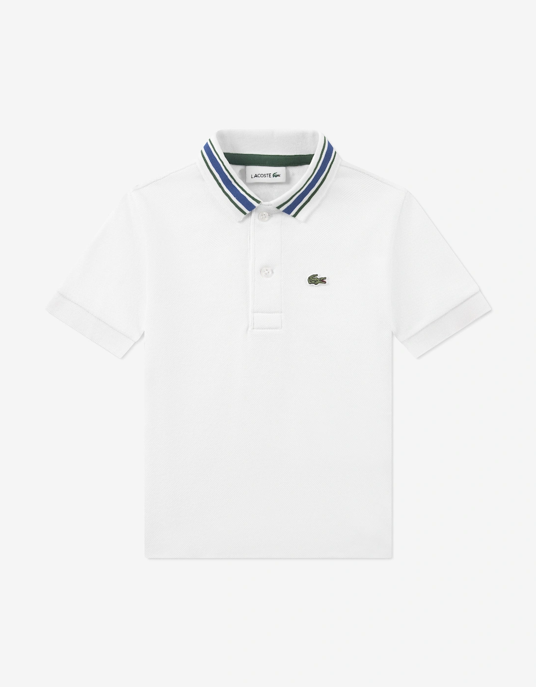 Lacoste Boys Petit Pique Polo Shirt in White - Size: 2 years