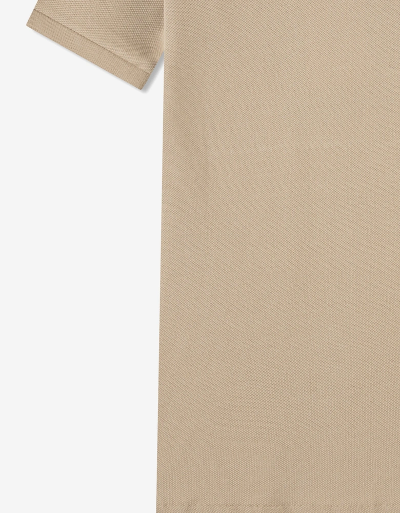Boys Petit Pique Polo Shirt in Beige