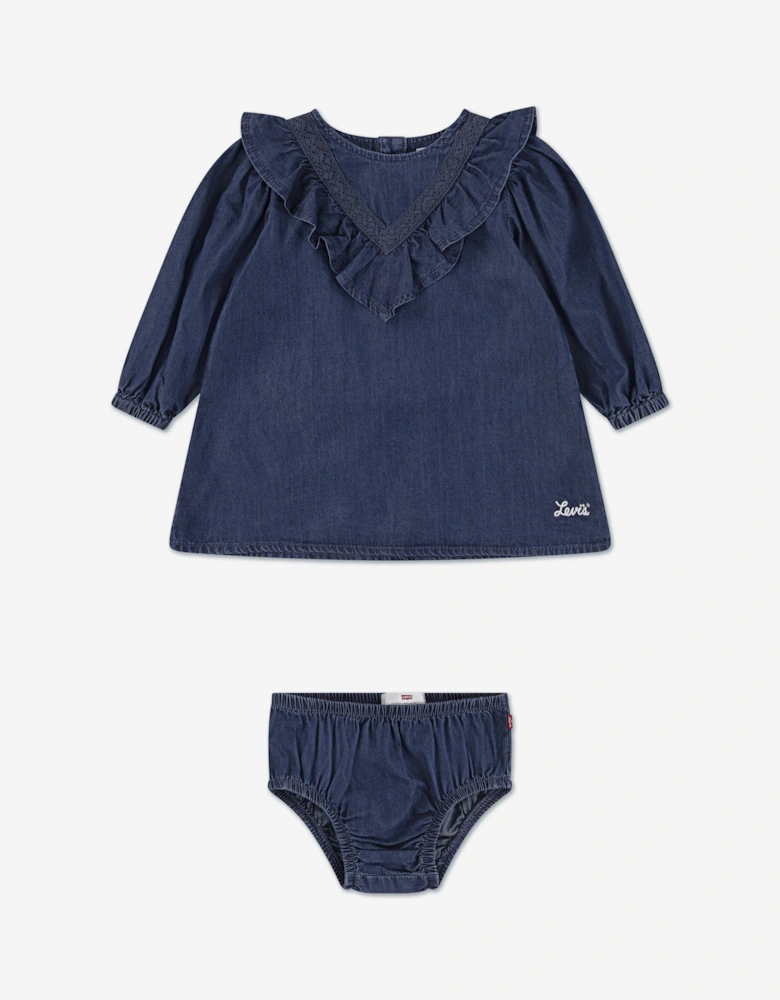 Baby Girls Wild West Ruffle Dress in Navy