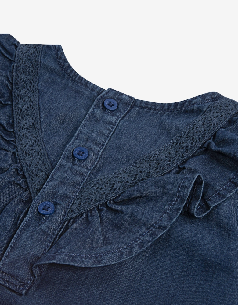 Baby Girls Wild West Ruffle Dress in Navy