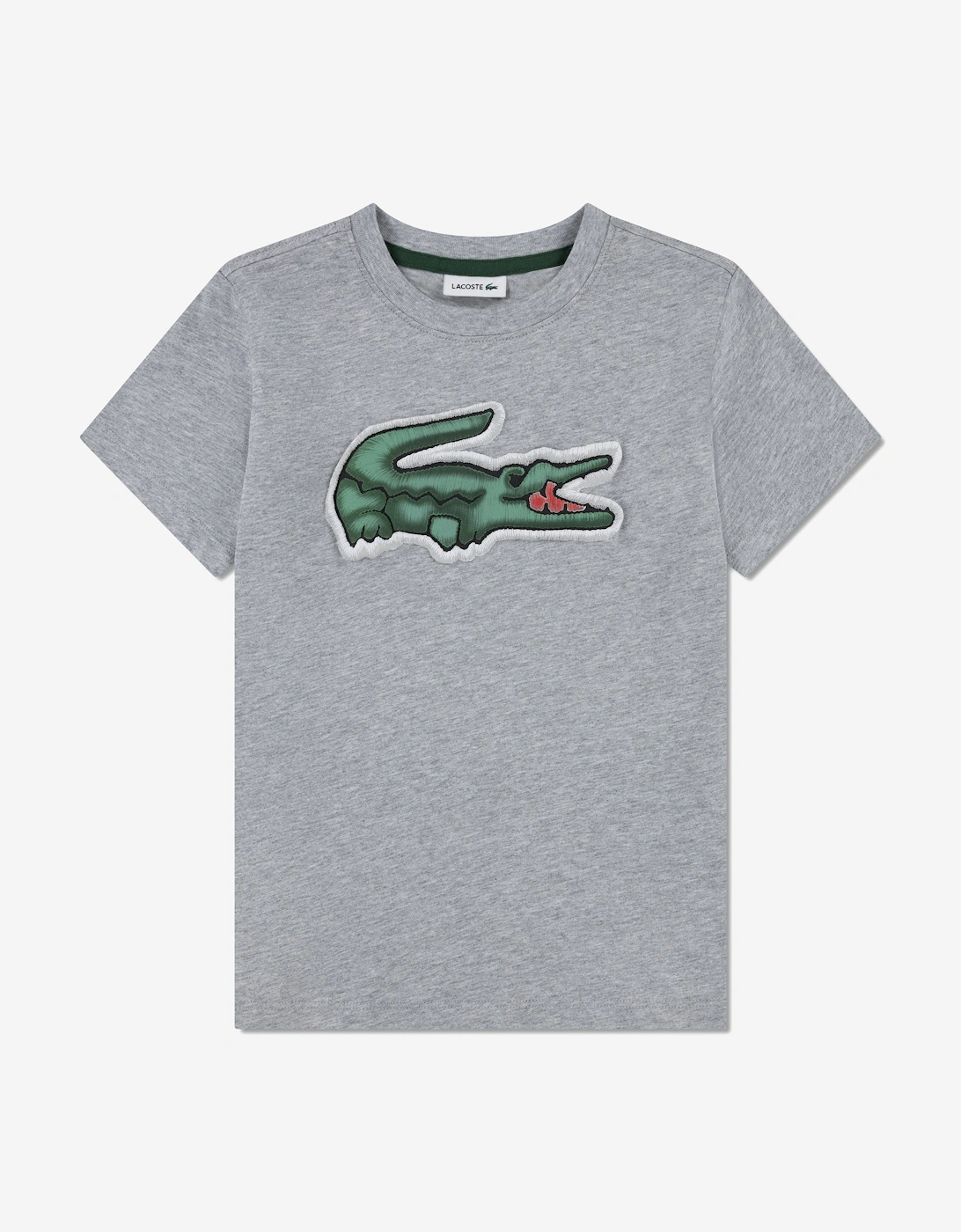 Lacoste Boys Grey 'S Logo T-Shirt In - : Xs Size 8 Yrs Kids