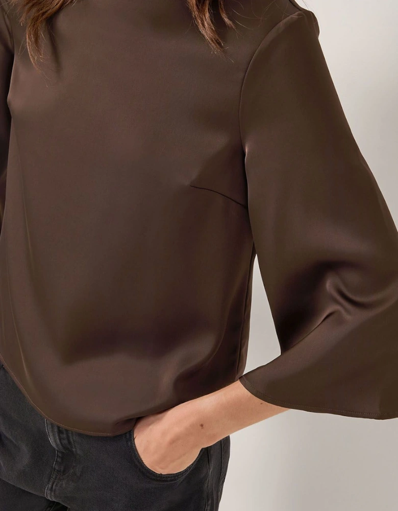 Ingrid Bell Sleeve Satin Blouse