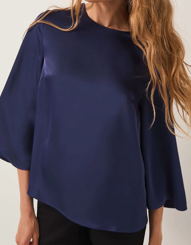 Ingrid Bell Sleeve Satin Blouse