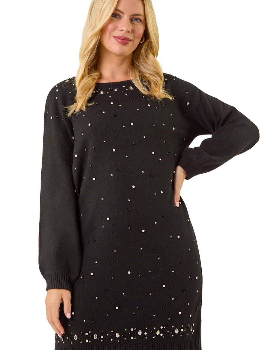 Petite Embellished Knit Dress, 2 of 1