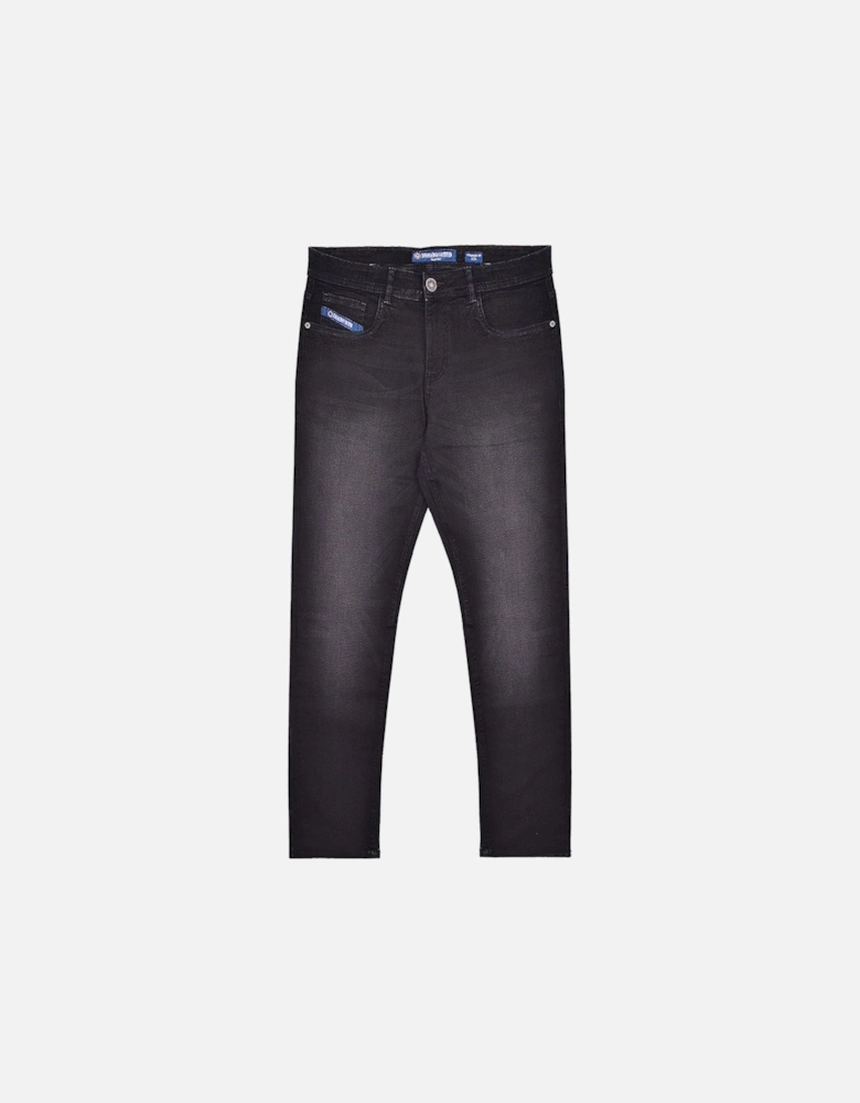 Mens Chester Straight Fit Denim Jeans - Washed Black