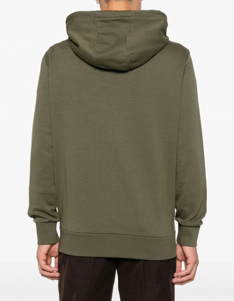 Zip Up Pocket Detail Hooded Top Green