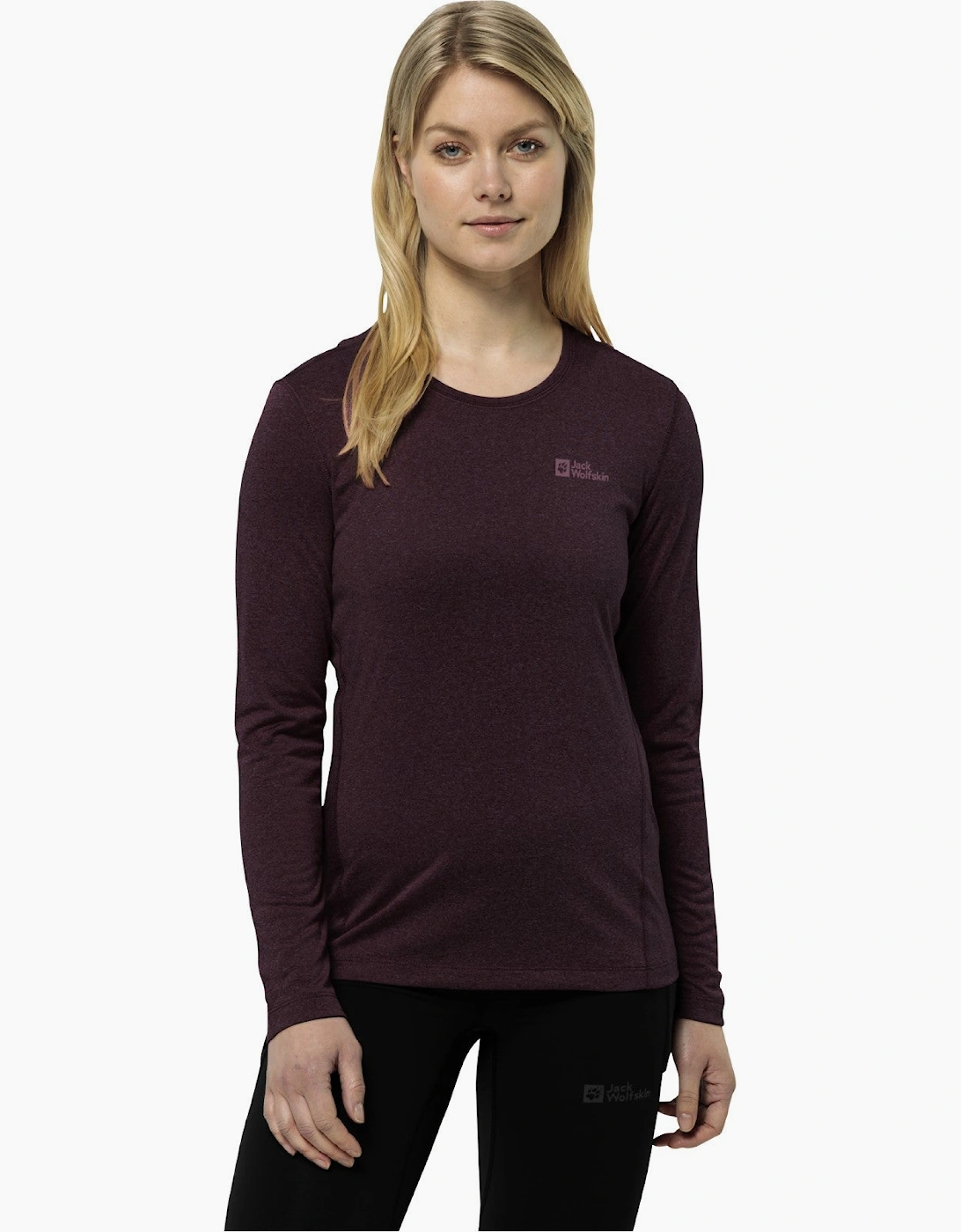 Women's Jack Wolfskin Womens Sky Thermal Long Sleeve T-Shirt - Purple - Size: 10/8