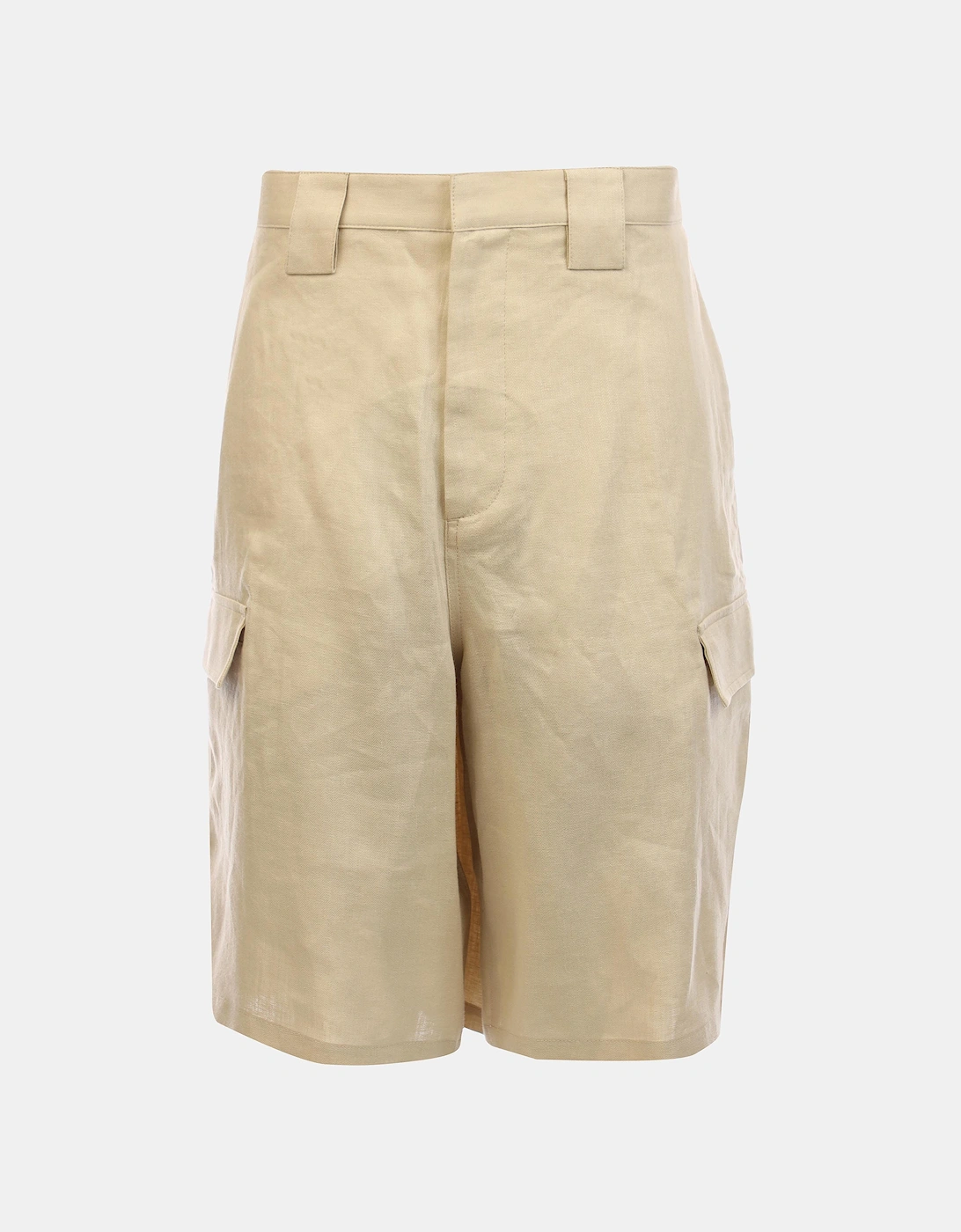 OFF-WHITE Men's Linen Cargo Shorts - Cream - Size: 32/30/31