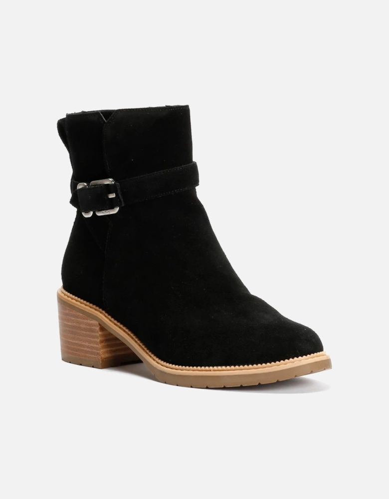 TOMS Hailey Buckle Suede Women's Black Boots