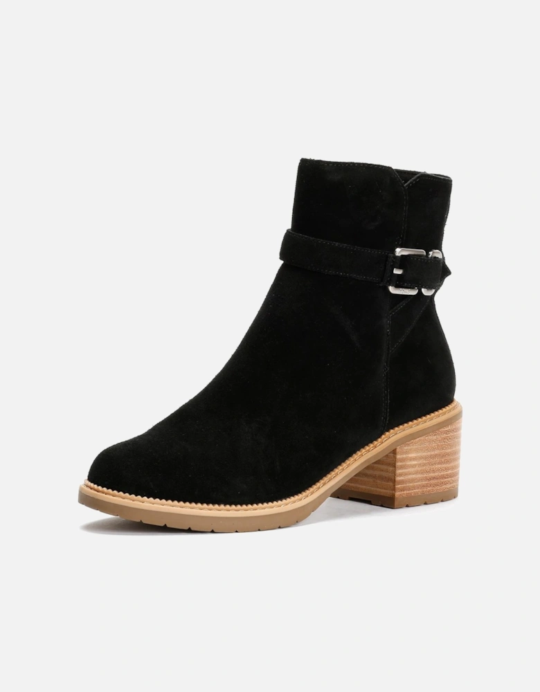 TOMS Hailey Buckle Suede Women's Black Boots