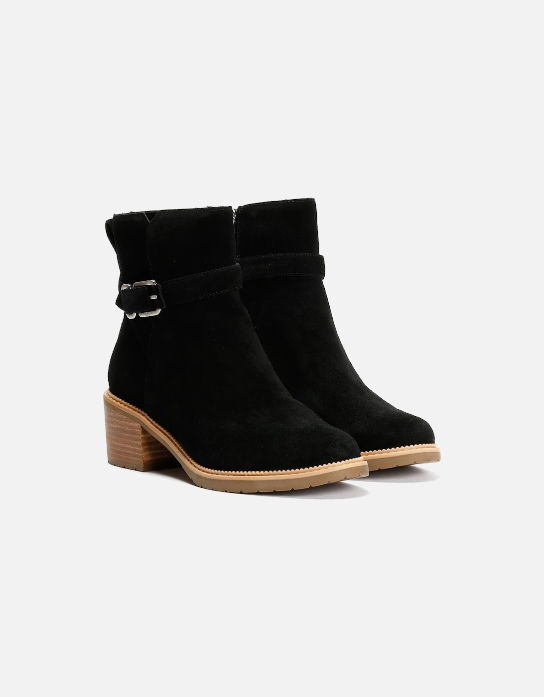 TOMS Hailey Buckle Suede Women's Black Boots