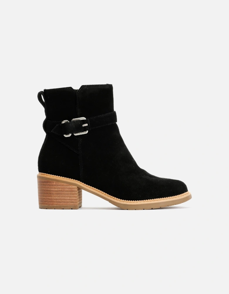 TOMS Hailey Buckle Suede Women's Black Boots