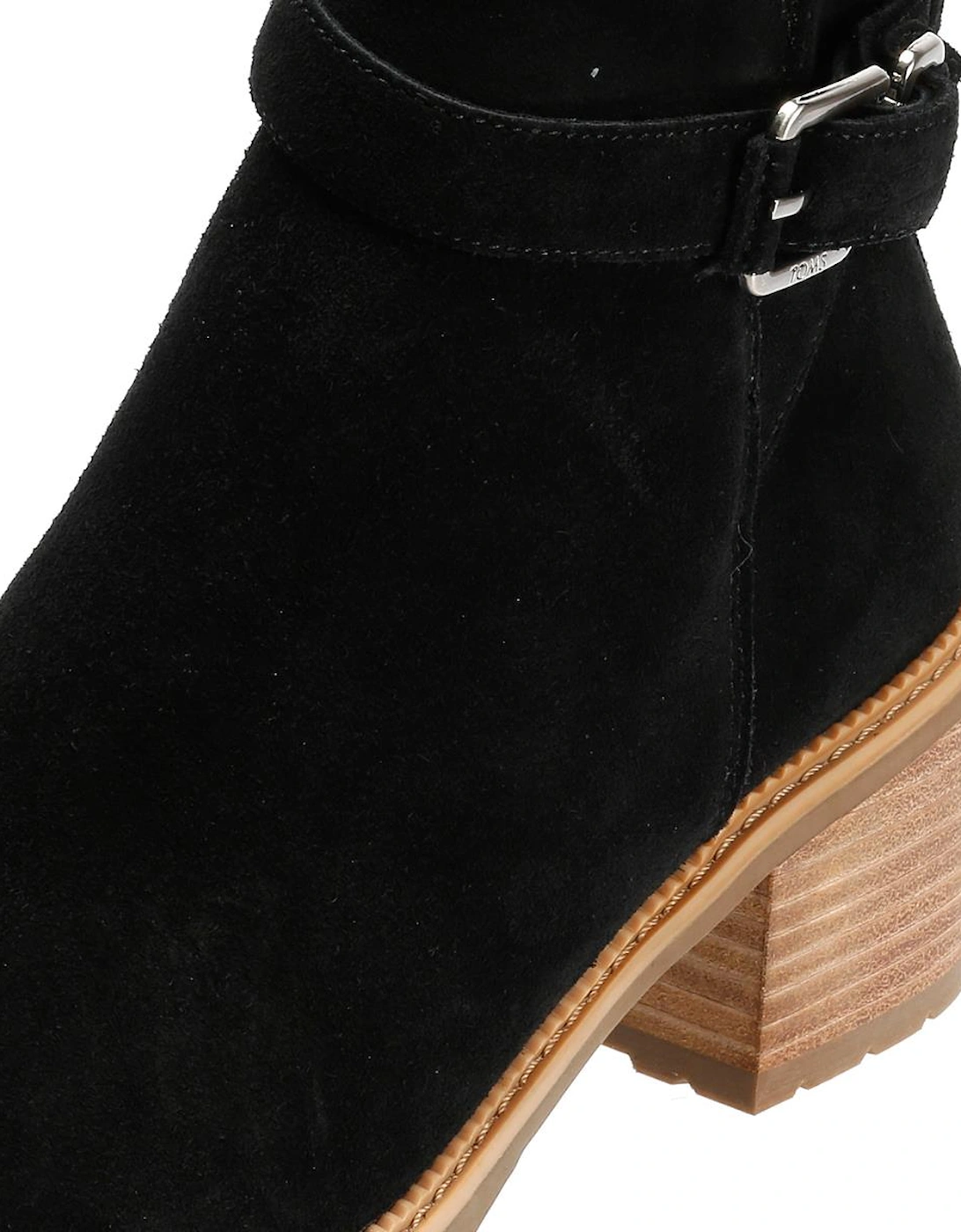 TOMS Hailey Buckle Suede Women's Black Boots