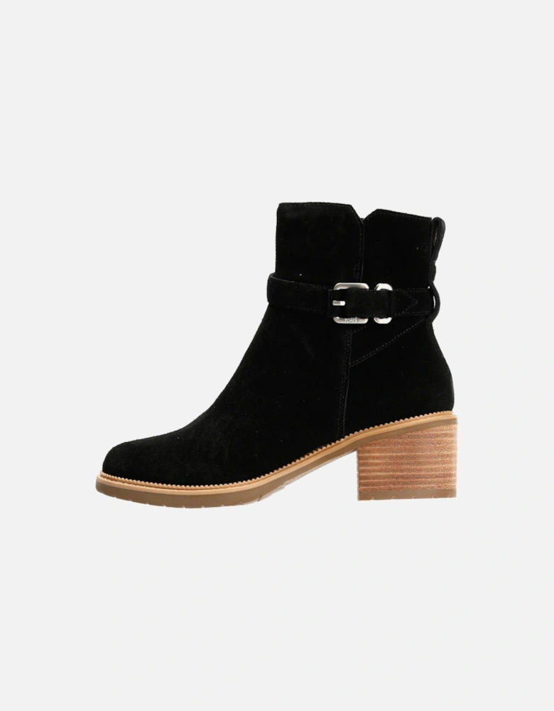 TOMS Hailey Buckle Suede Women's Black Boots