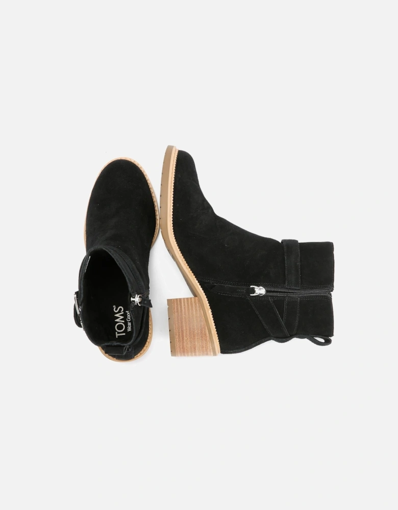 TOMS Hailey Buckle Suede Women's Black Boots